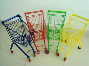 Unfolding Supermarket Shopping Trolley , Metal Grocery Cart ISO9001 Certification